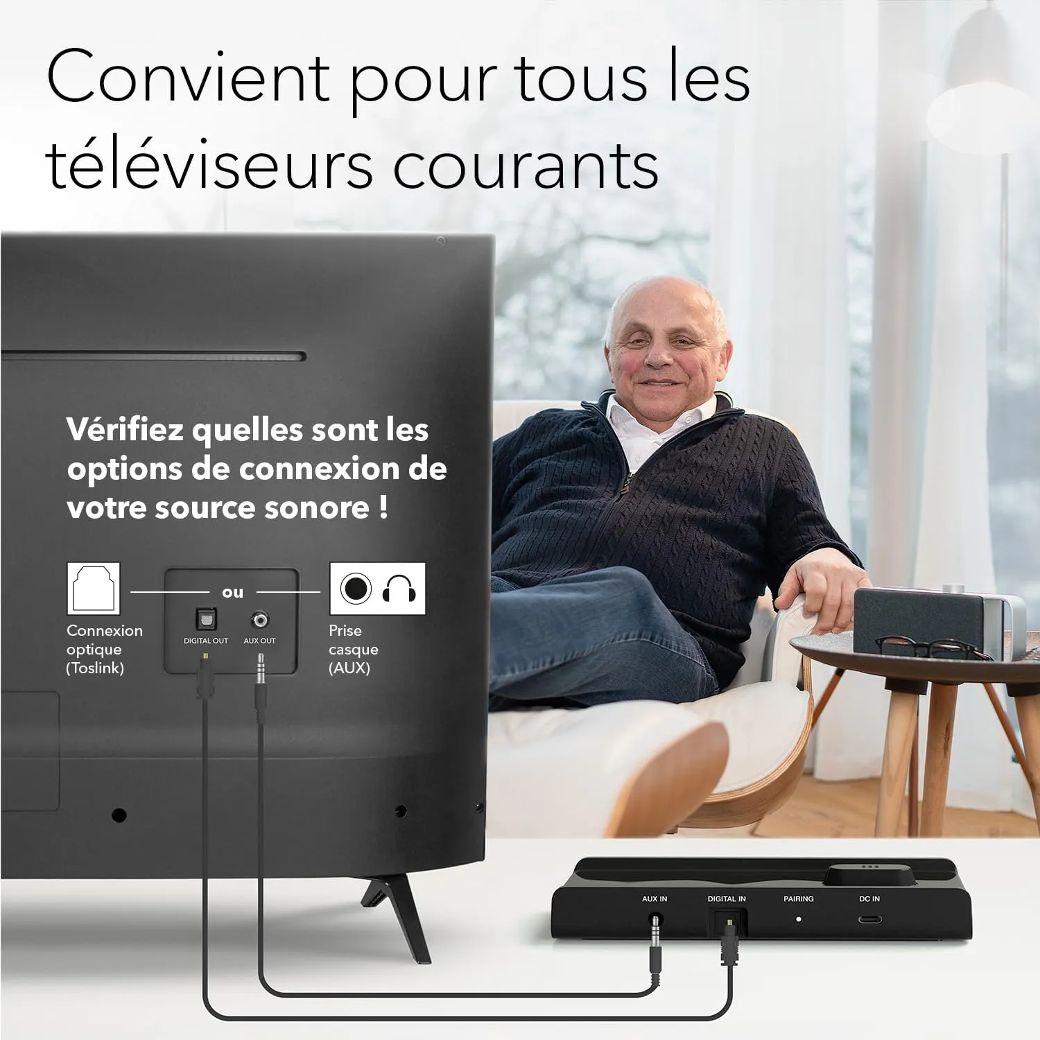 FALLER OSKAR enceinte TV sans fil avec optimisation des voix