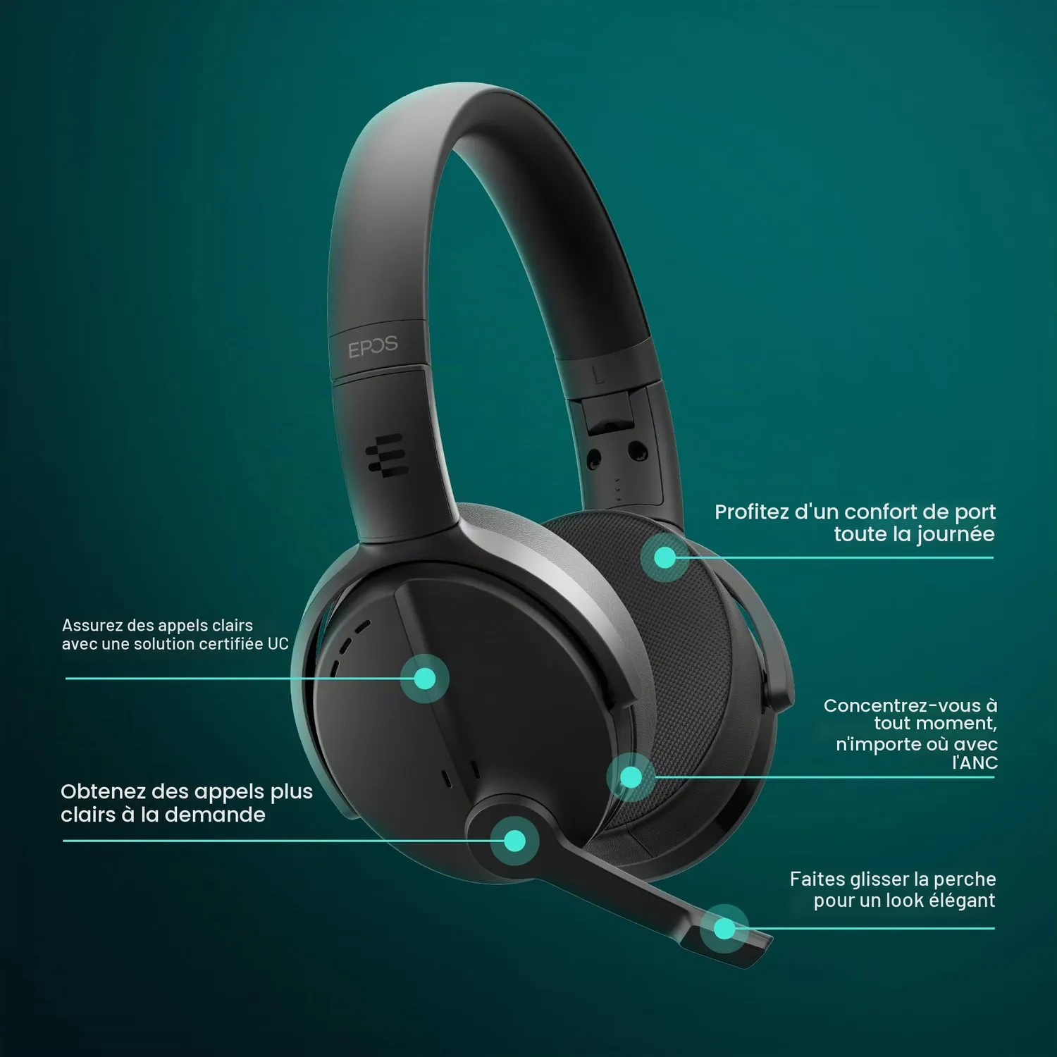 EPOS ADAPT 560 II casque Bluetooth avec ANC