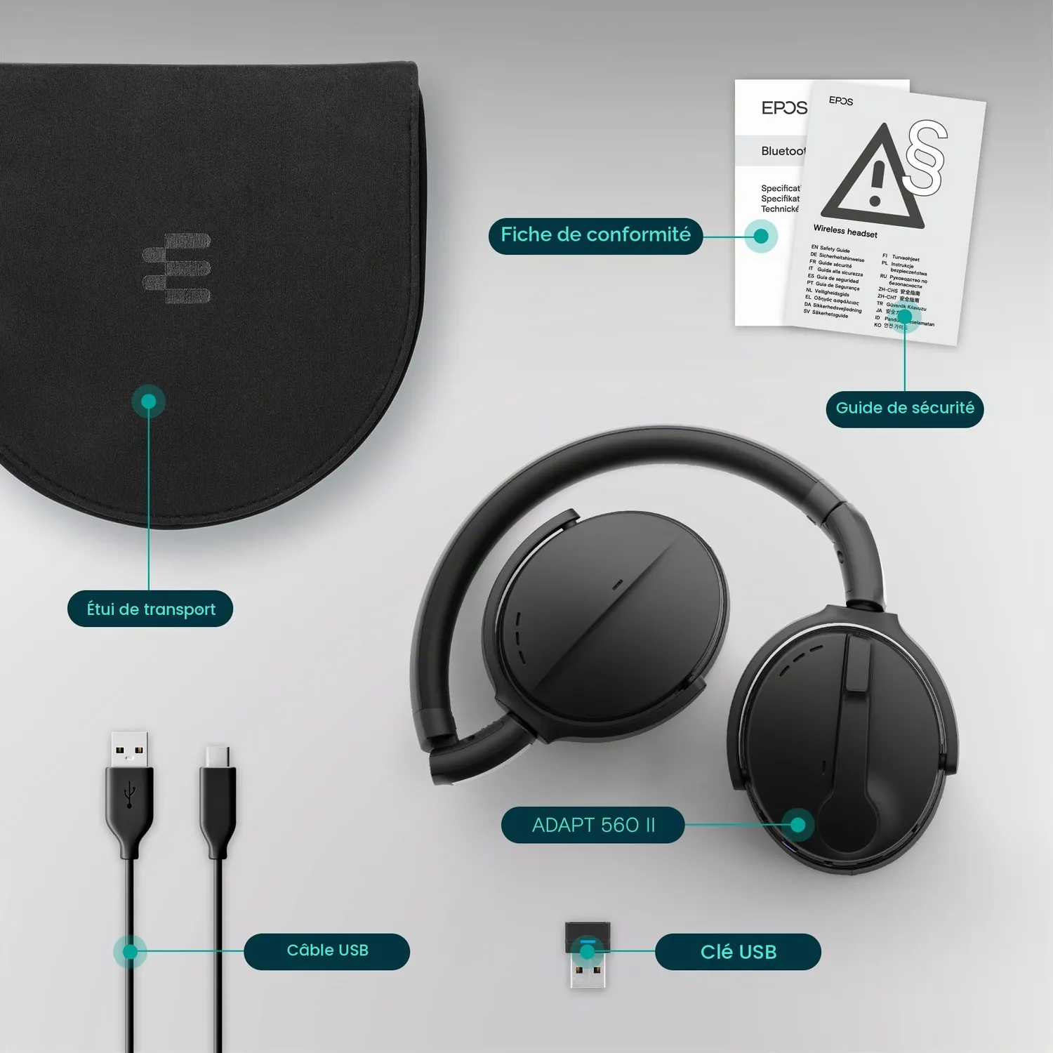 EPOS ADAPT 560 II casque Bluetooth avec ANC
