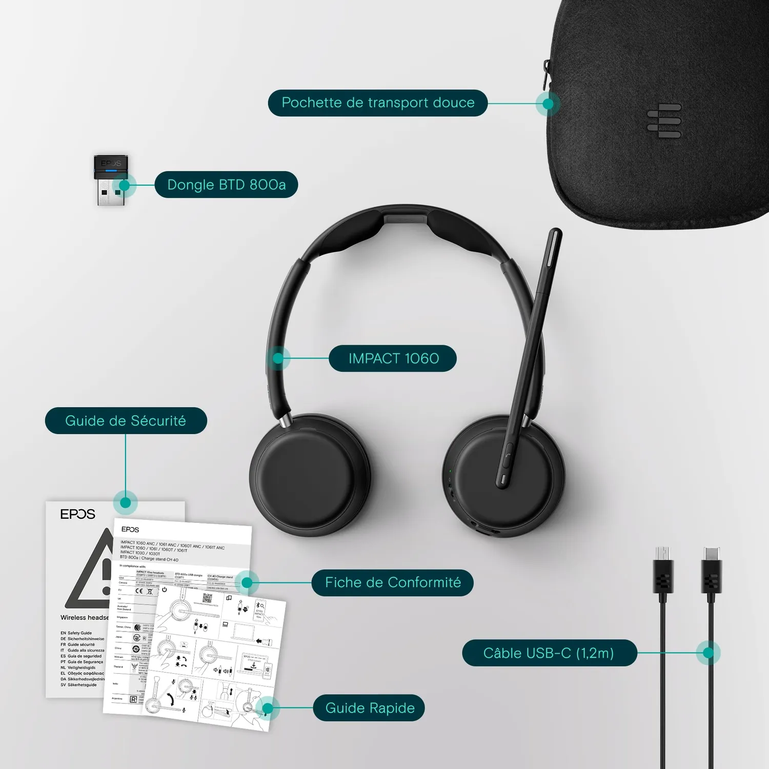 EPOS IMPACT 1060T casque Bluetooth certifié Teams
