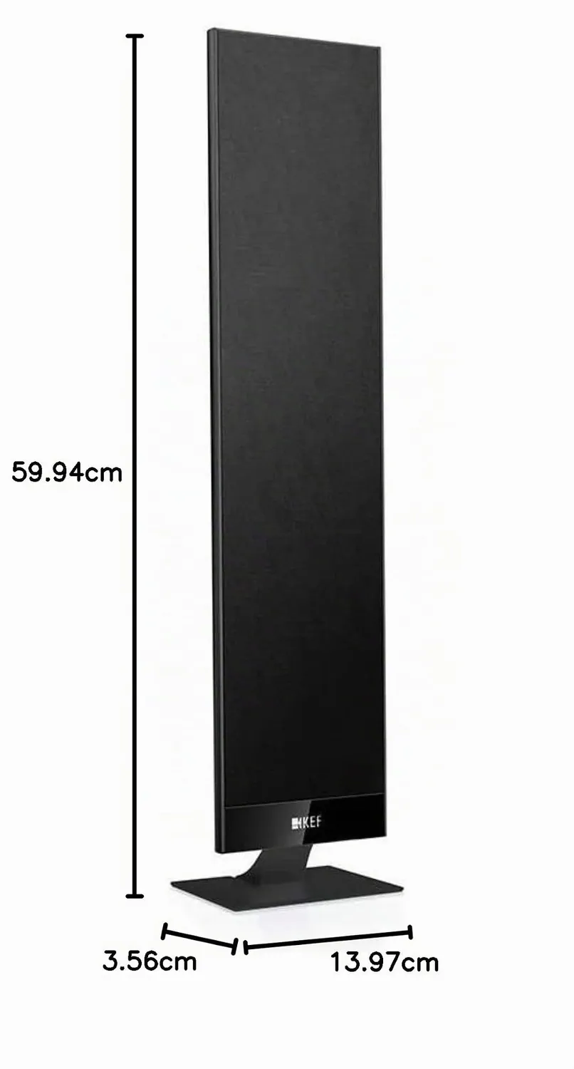 KEF T301 paire d’enceintes noires extra-plates 3,5 cm