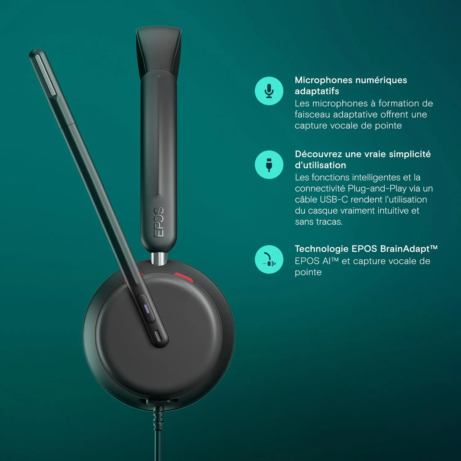 EPOS IMPACT 860T casque USB-C Teams stéréo filaire