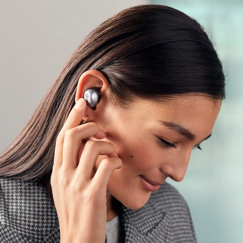 KEF MU3 écouteurs intra-auriculaires sans fil gris argenté réduction de bruit