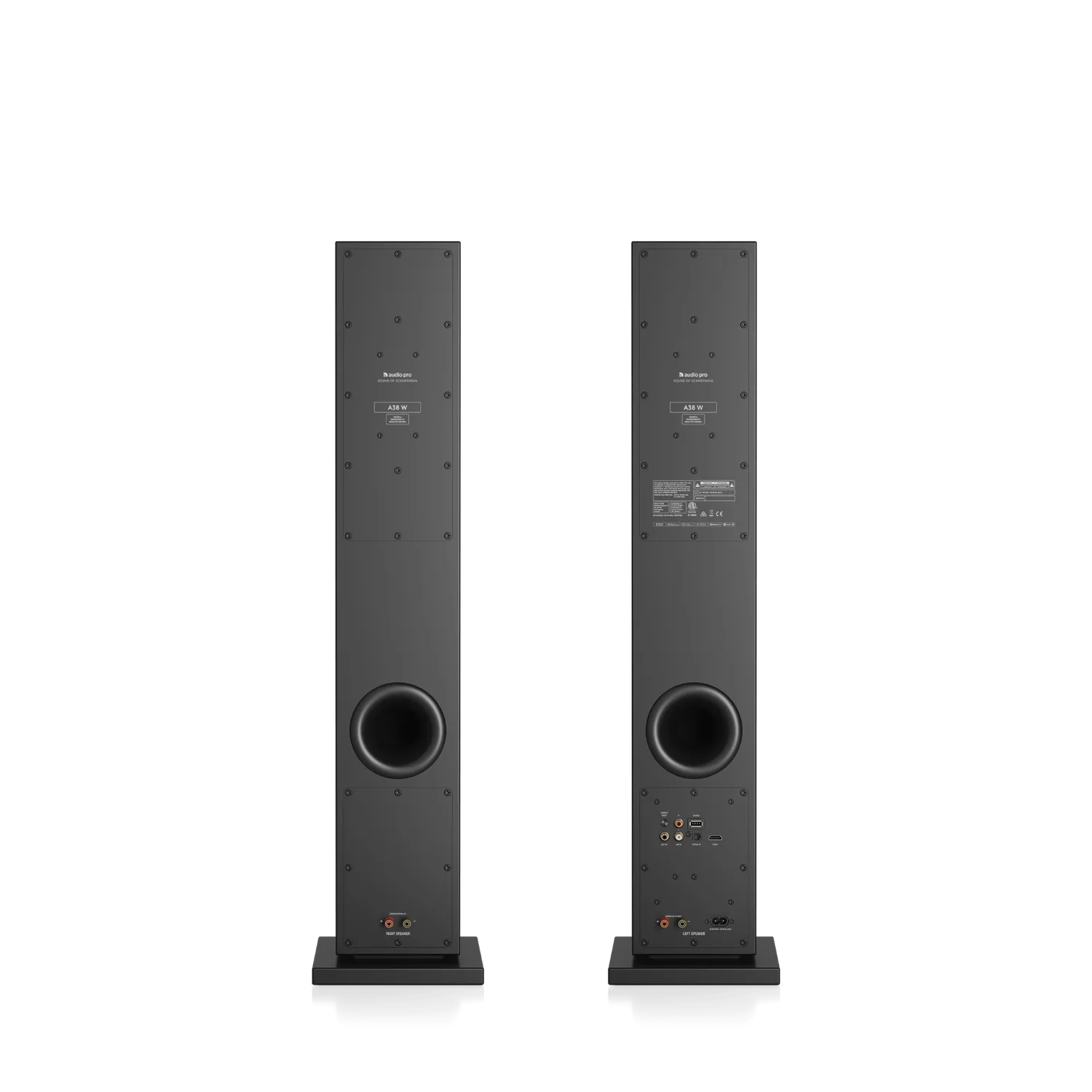Audio Pro A38 W enceintes stéréo noires multiroom
