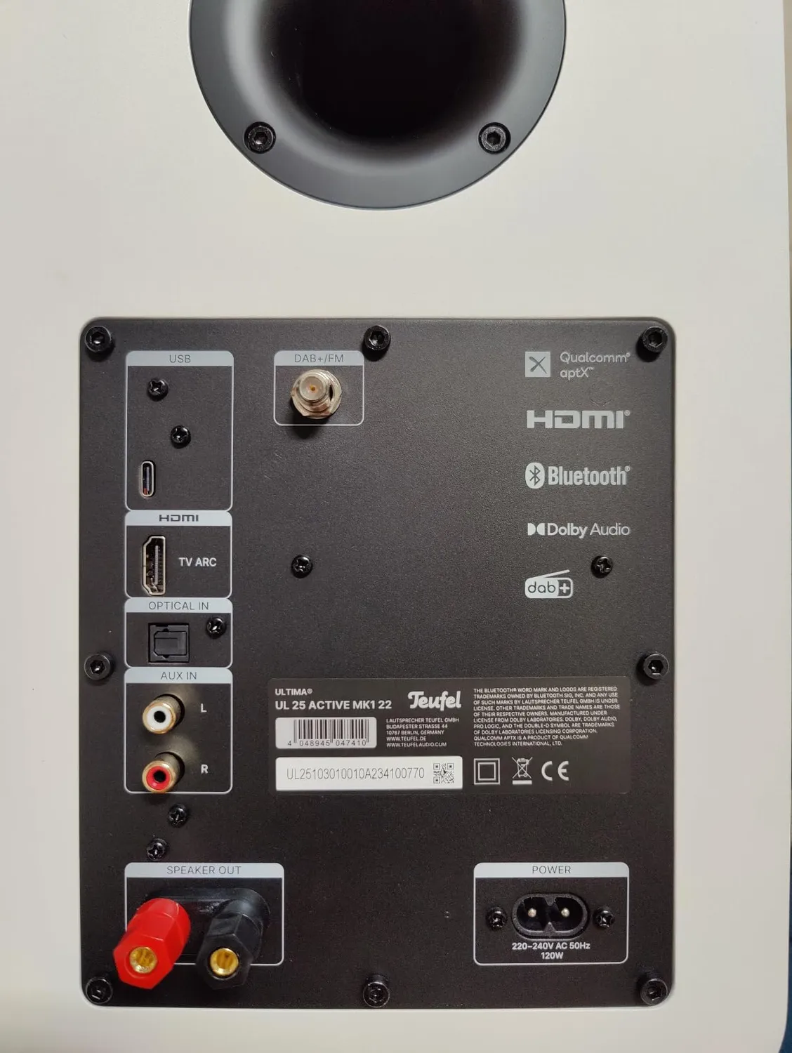 Teufel ULTIMA 25 ACTIVE enceintes bibliothèque blanches Bluetooth