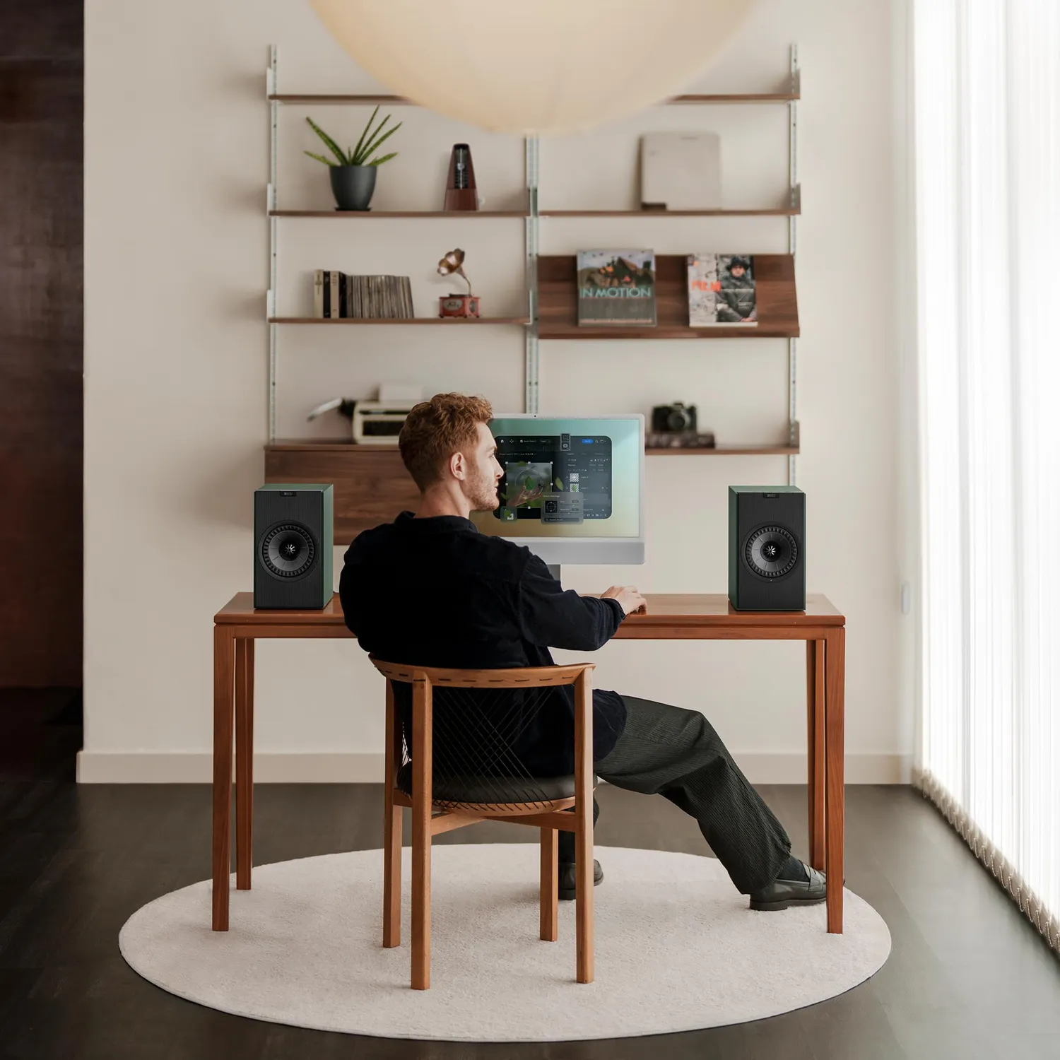 KEF Coda W enceintes bibliothèque sans fil vertes hi-fi