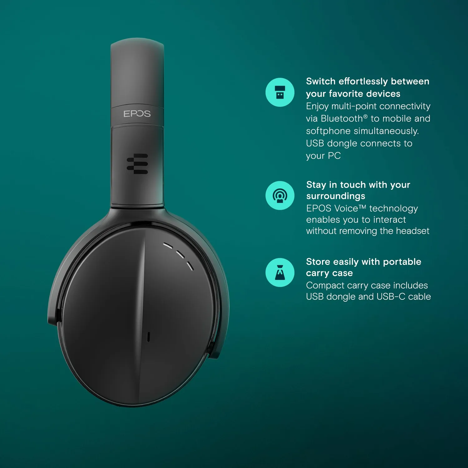 EPOS ADAPT 560 II casque Bluetooth avec ANC