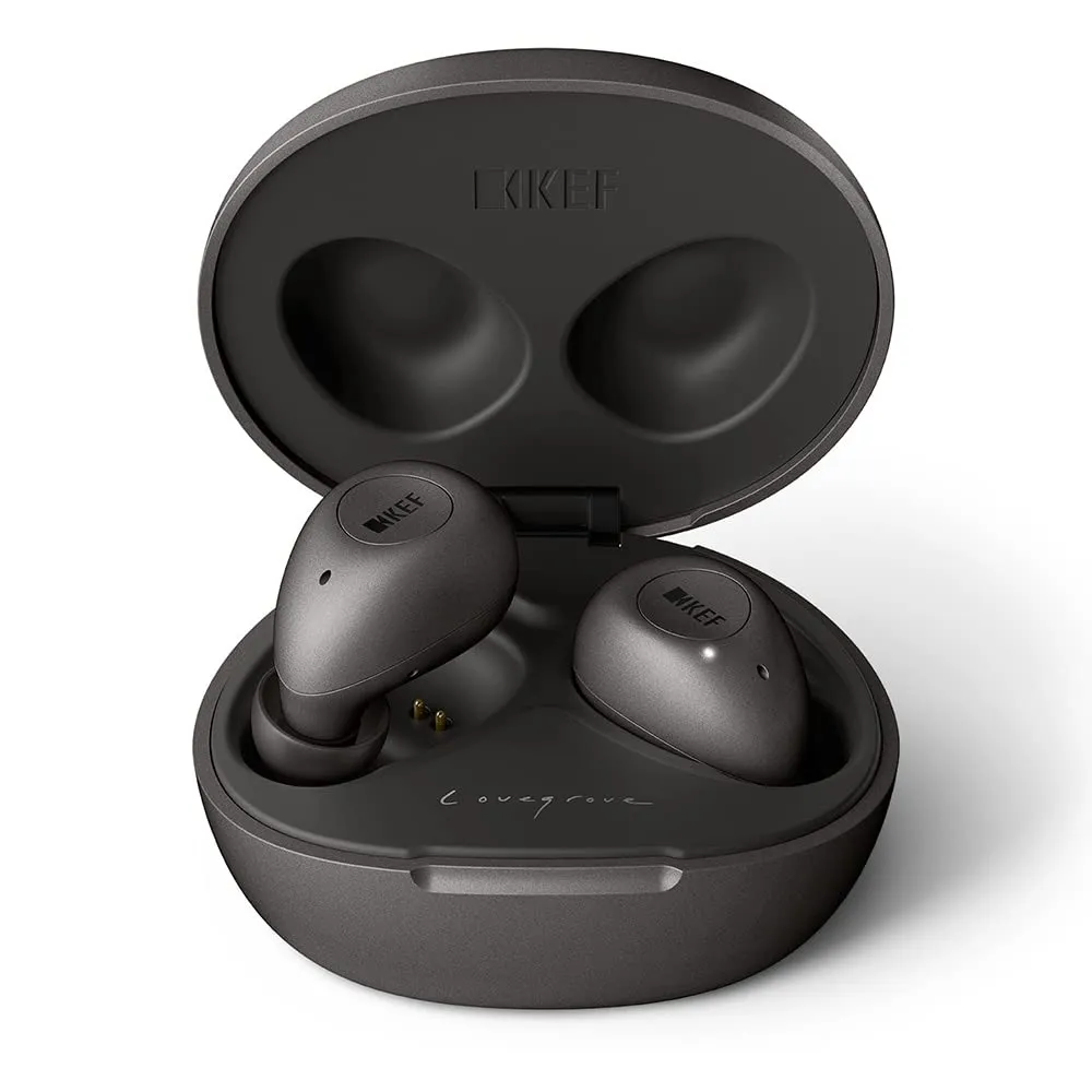 KEF MU3 écouteurs intra-auriculaires sans fil gris argenté réduction de bruit