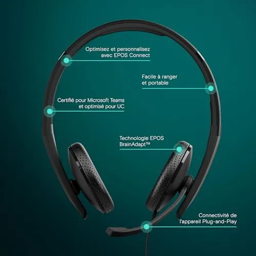 EPOS C10 casque filaire 3,5 mm avec micro anti-bruit