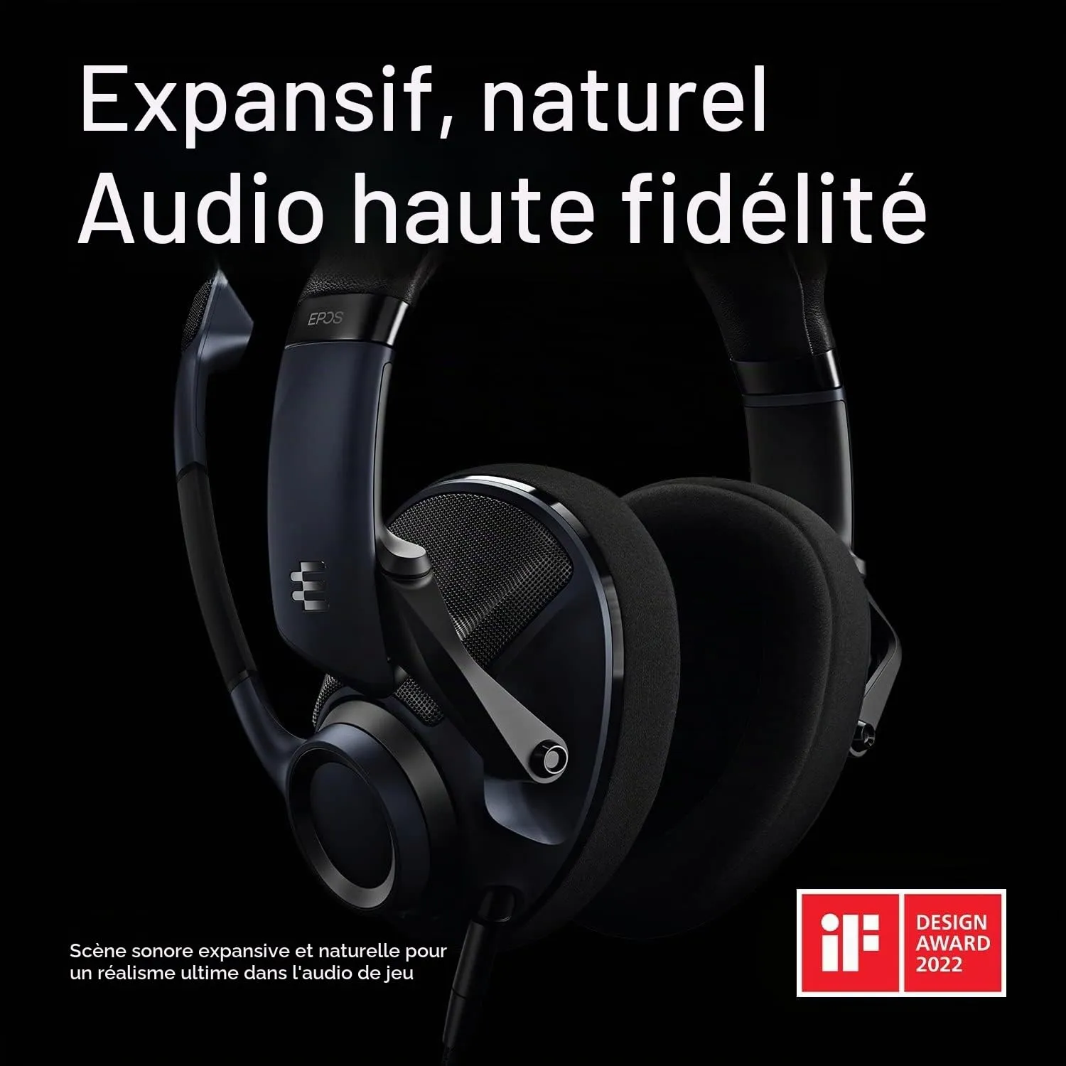 EPOS H6 Pro casque gamer ouvert noir avec micro amovible