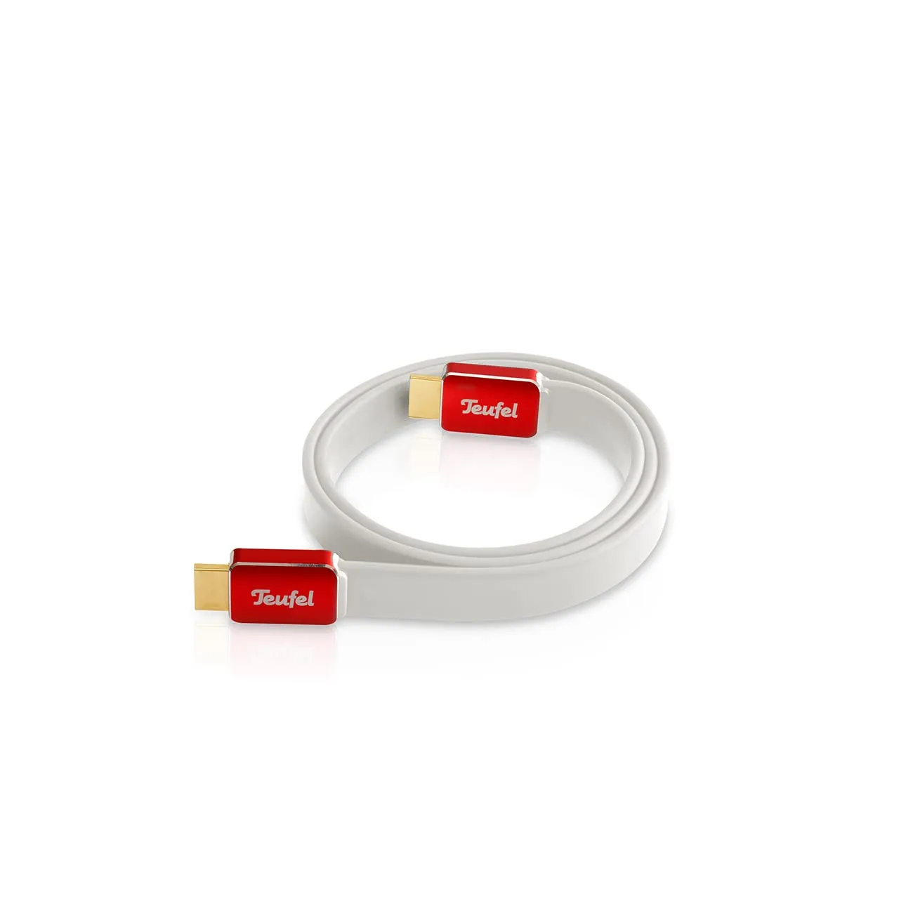 Teufel câble HDMI haut débit plat 0,75 m blanc, compatible 4K