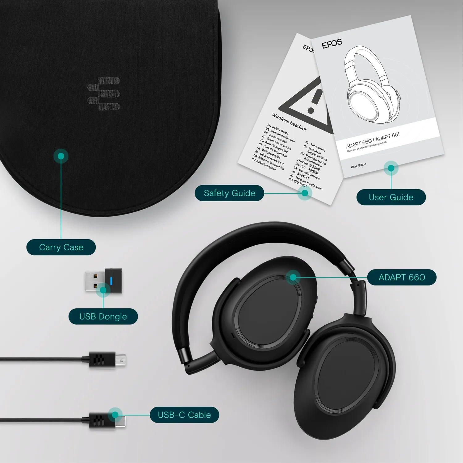 EPOS ADAPT 660 casque Bluetooth réduction de bruit adaptative