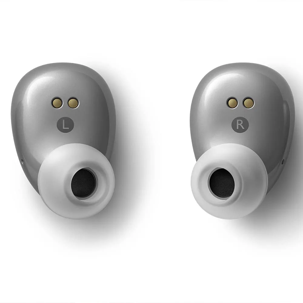 KEF MU3 écouteurs intra-auriculaires sans fil gris argenté réduction de bruit