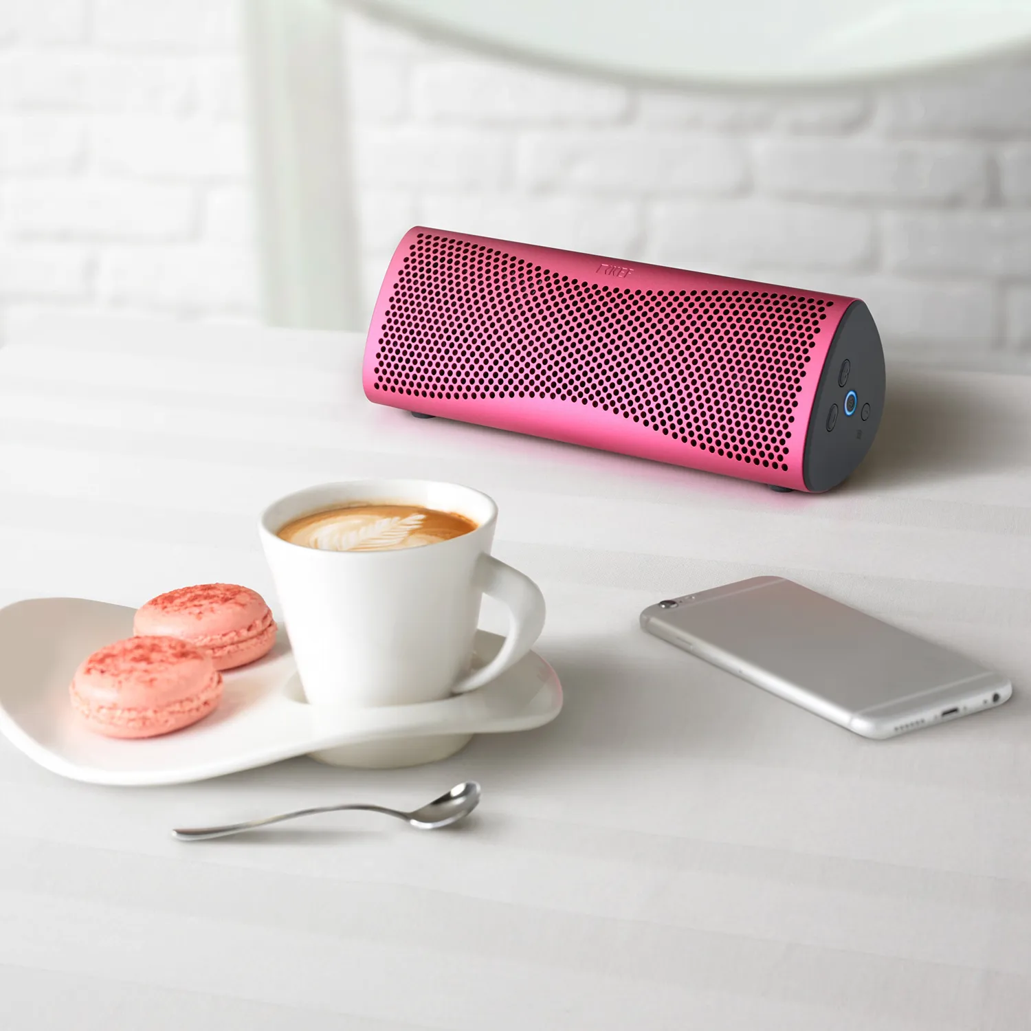 KEF MUO enceinte Bluetooth rose brillant