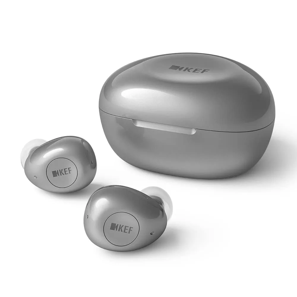 KEF MU3 écouteurs intra-auriculaires sans fil gris argenté réduction de bruit