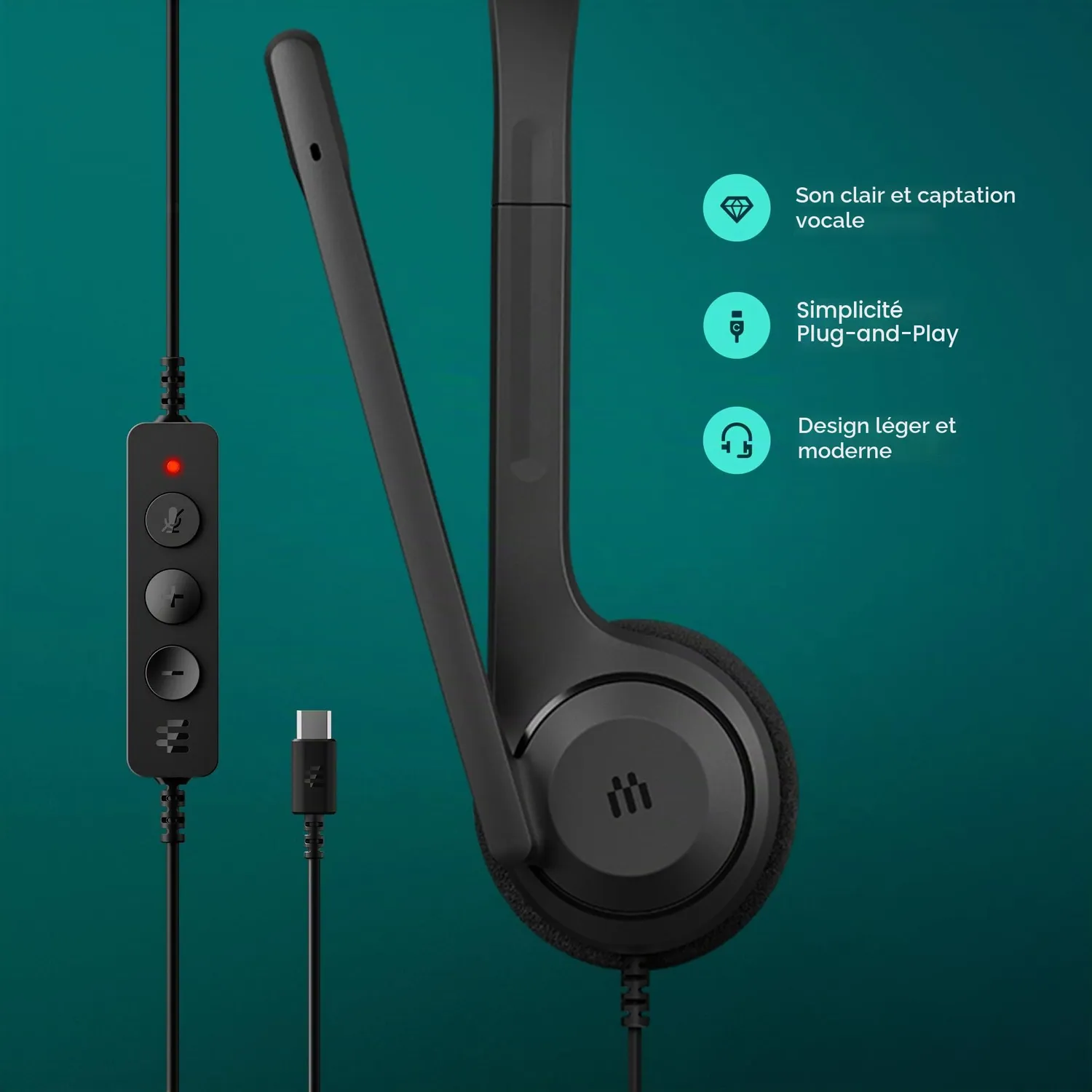 EPOS C1 casque USB-C stéréo avec micro antibruit