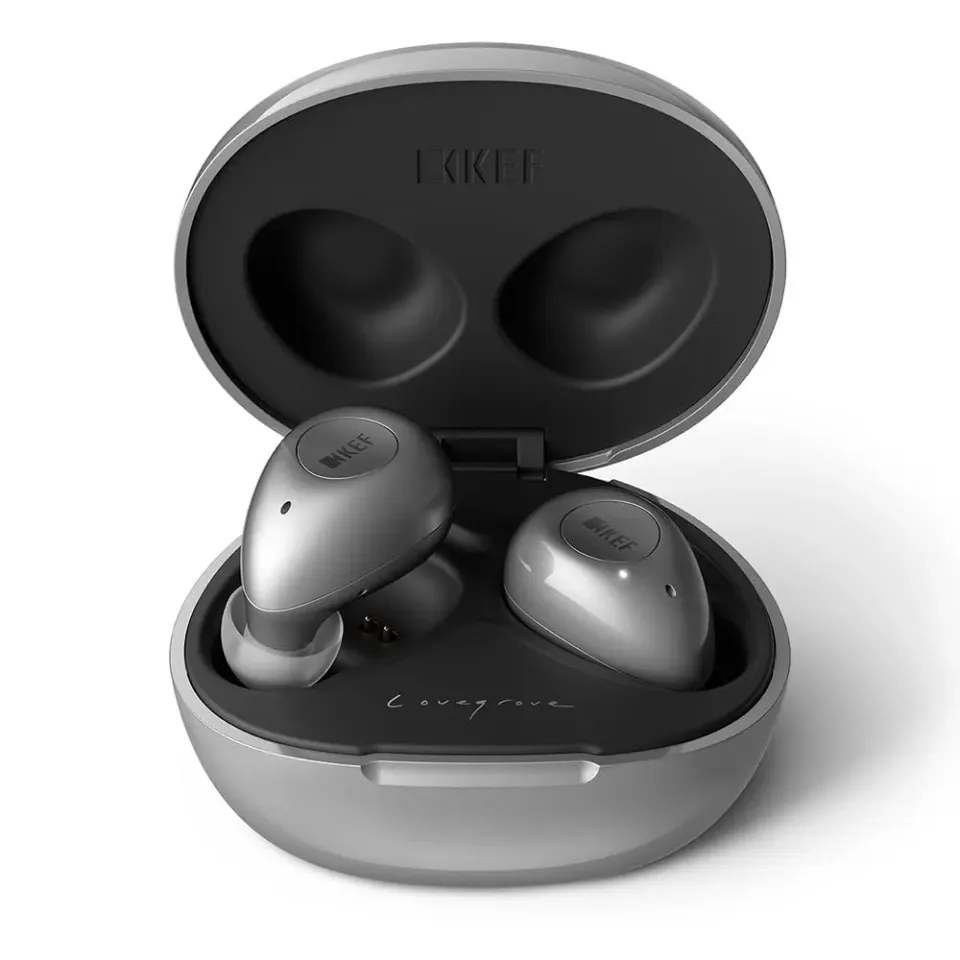 KEF MU3 écouteurs intra-auriculaires sans fil gris argenté réduction de bruit