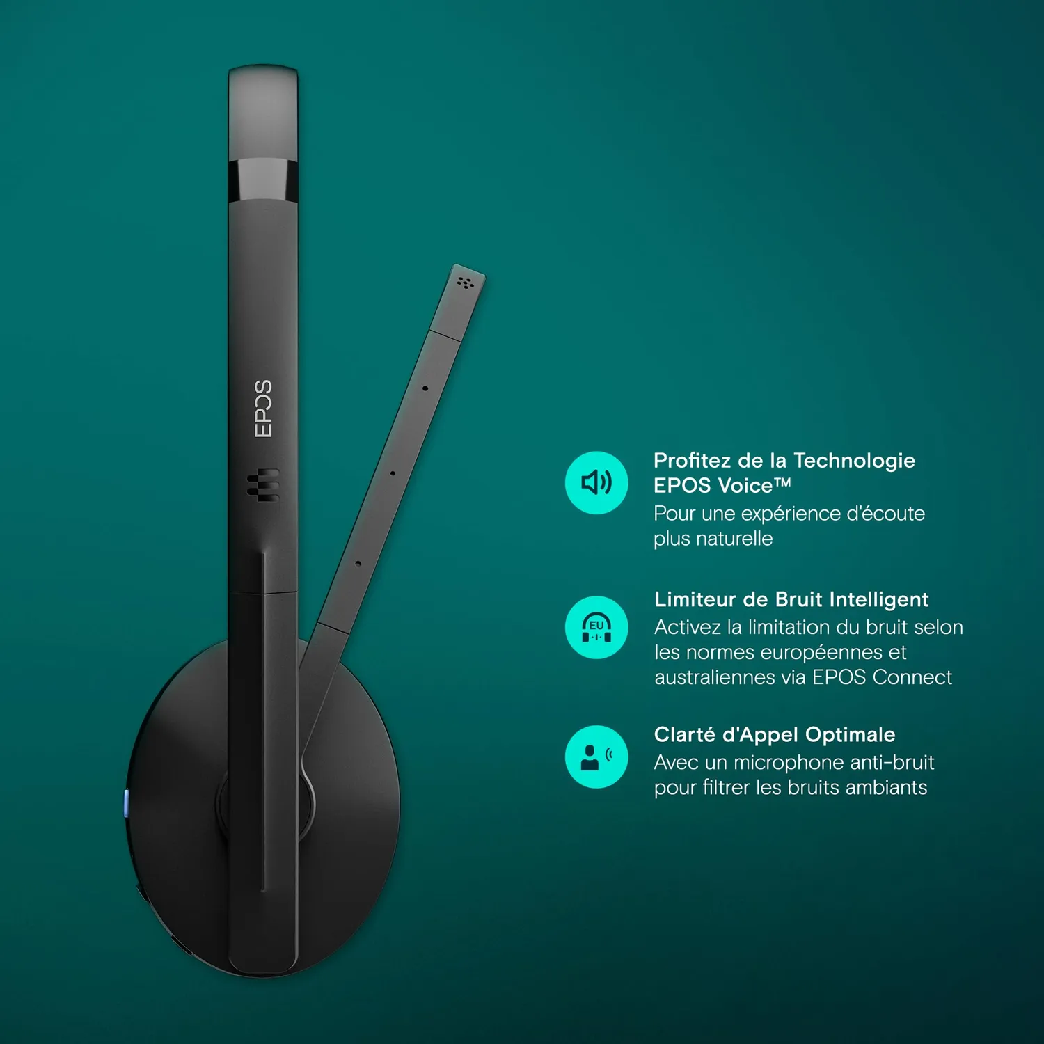 EPOS ADAPT 231 casque Bluetooth USB-C monaural pliable